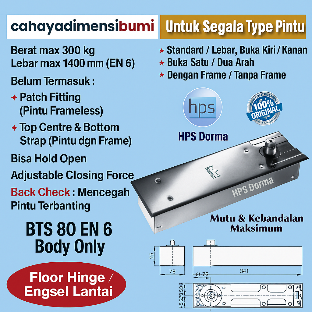 Mengenal BTS 80 EN 6 Dormakaba: Solusi Penggerak Pintu Otomatis Bawah yang Andal